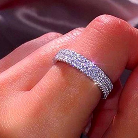 925 Sterling Silver CZ Eternity Ring NWT